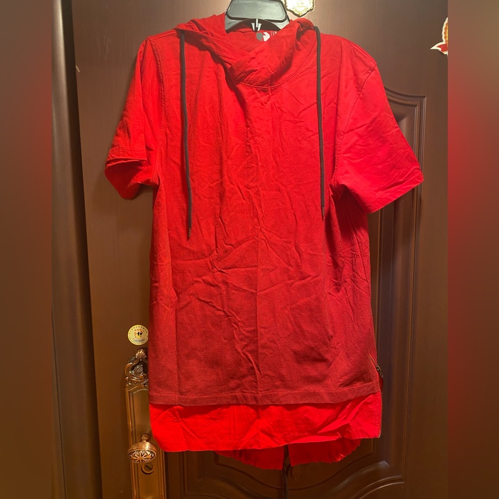 Long Men T-Shirt, Size-Large, Color-Red